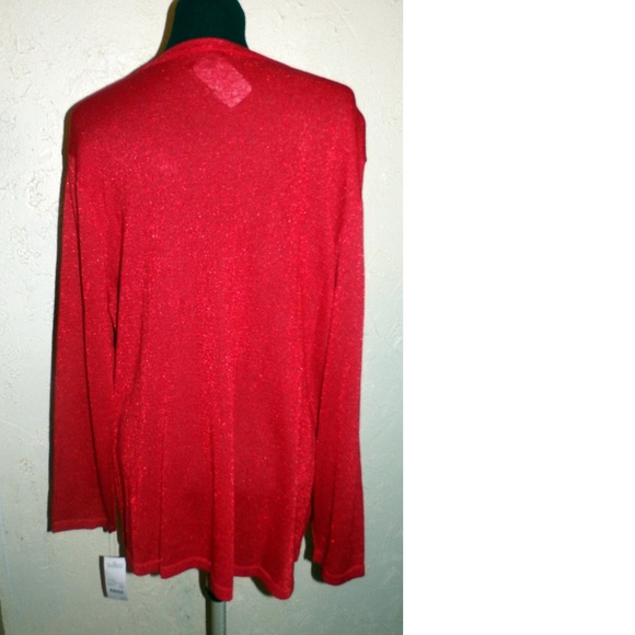 My Collection Women NWT Red Sparkle Cardigan Set - Picture 3 of 7